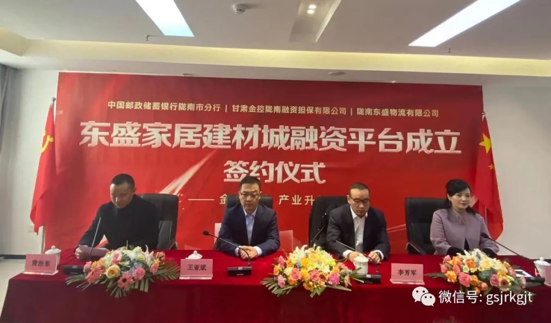 共建融资平台 提升服务能力——金控陇南担保参与东盛家居建材城融资平台签约典礼